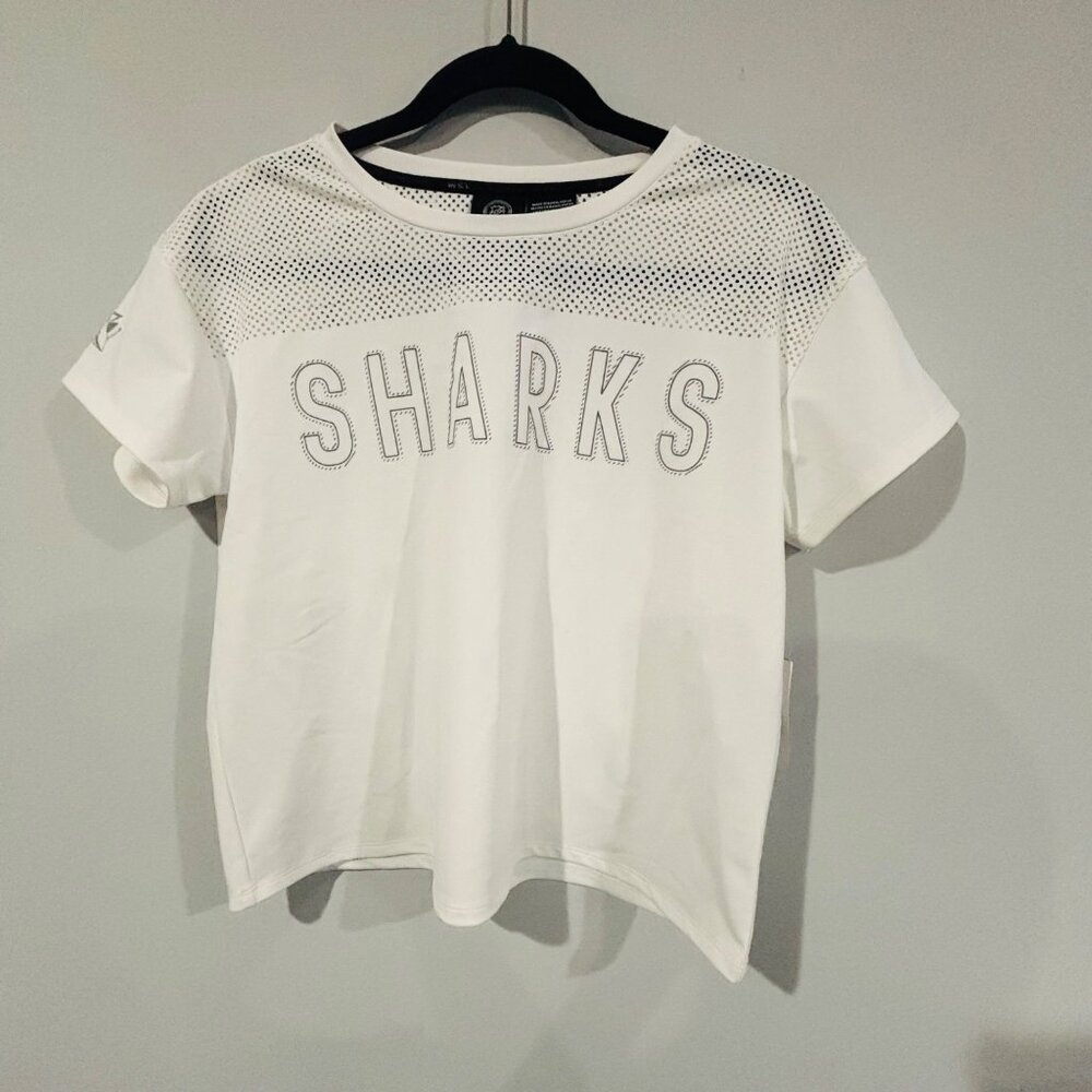 NHL Sharks White Crop Shirt Size S